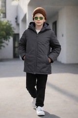 Парка демисезонная для мальчика "HN-10" темно-серый