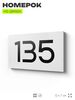 Номер на дверь 135, табличка на дверь для офиса, квартиры, кабинета, аудитории, склада, белая 120х70 мм, Айдентика Технолоджи