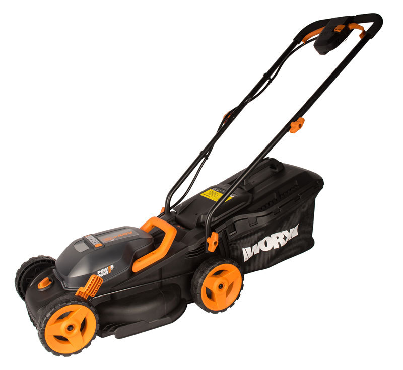 Газонокосилка аккумуляторная WORX WG779E.1, 40В, 34 см, 4Ач х2, двойное ЗУ 2x2A