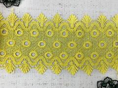 Кружево плетеное, ш. 8 см, жёлтый