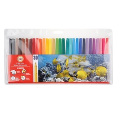 Фломастеры KOH-I-NOOR FISH 1002, 30цв, смываемые, вентилир., ПВХ с подвесом