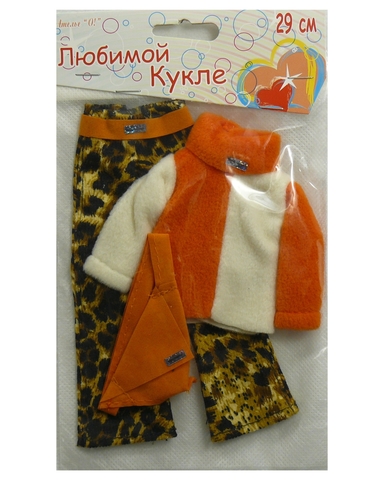 Костюм с флисовой курткой - Оранжевый. Одежда для кукол, пупсов и мягких игрушек.