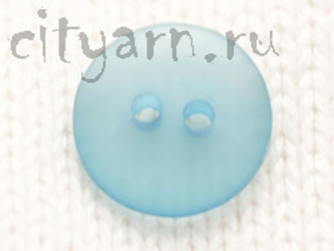 Пуговица полупрозрачная, плоская, бирюзово-голубой, диаметр 14 мм