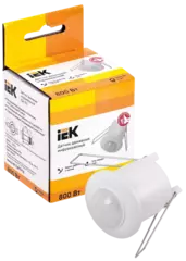 Датчик движения ДД 301 белый, 800Вт, 360 гр.,6М,IP20,IEK  LDD11-301-800-001