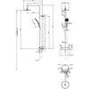 Gessi 35181#149 Gessi Emporio Emporio shower Настенный смеситель-термостат, душевая головка, переключатель, штанга, шланг, душ, цвет: Finox Brushed Nickel