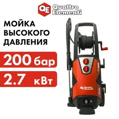 Мойка высокого давления QUATTRO ELEMENTI GENOVA 200 Turbo (2700 Вт, 200 Бар,460 л/ч,Колеса, асинхрон) + роторная насадка (912-129)