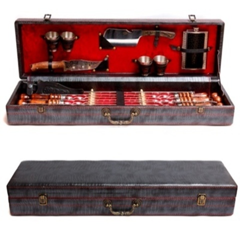 Кизлярский набор шампуров в коробке кожзам №2