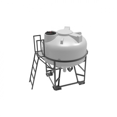 Емкость ЦКТ 3000л с патрубком 160 мм белая в обрешетке с лестницей ЭкоПром ФМ/ЦКТ 3000 л. вертикальная конусообразная (2032x2662x2390см;242кг;Белый) - арт.557782