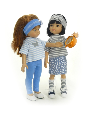 Комплект с джинсовой юбкой - На кукле. Одежда для кукол, пупсов и мягких игрушек.