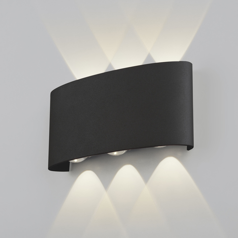 Уличный настенный светодиодный светильник Twinky trio чёрный 1551 TECHNO LED