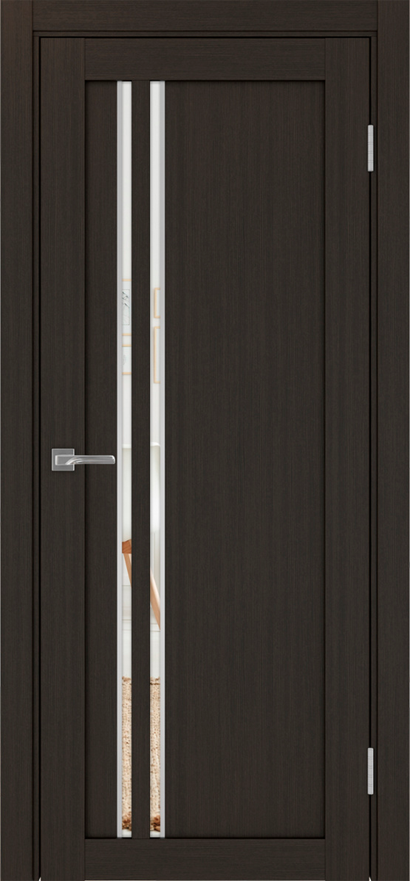 Дверь межкомнатная Оптима Порте Турин 525.121 АПС молдинг SC, цвет венге, экошпон, зеркало