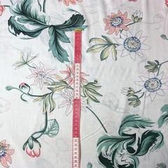 Ткань вискоза белая с лианами 3262