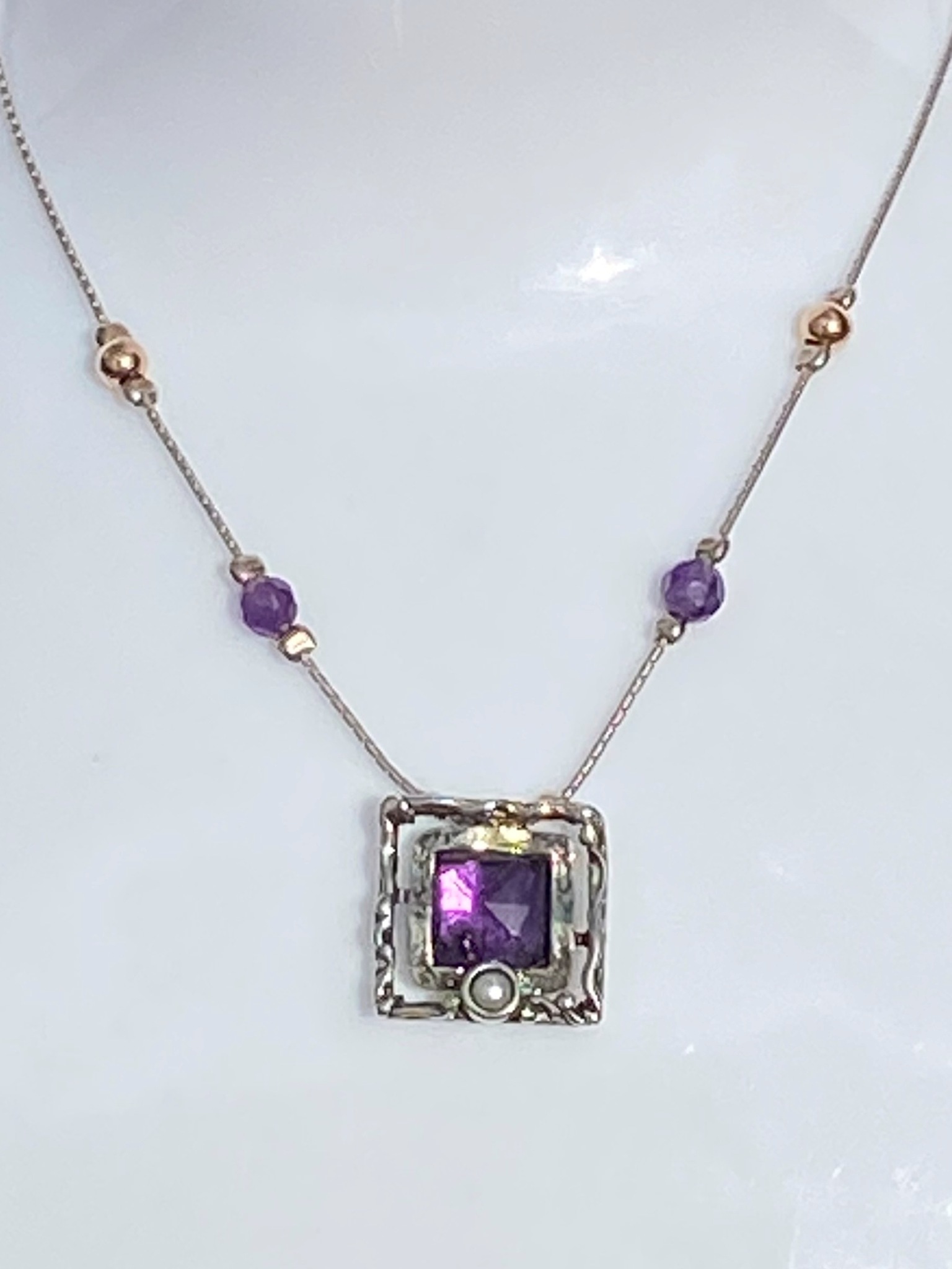 Колье из аметиста в серебре