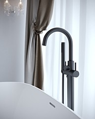Смеситель напольный для ванны с душем Timo Saona 2310/03Y-CR черный фото