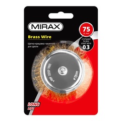 MIRAX 75 мм, витая стальная латунированная проволока 0.3 мм, щетка дисковая для дрели (35147-075)