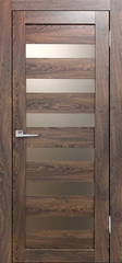 Межкомнатная дверь Бавария 03 3Д-Люкс / Цвет Ясень таволато / Остекление "Сатинато" / Двери Верда