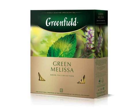 Чай зеленый в пакетиках из фольги Greenfield Green Melissa, 100 пак/уп