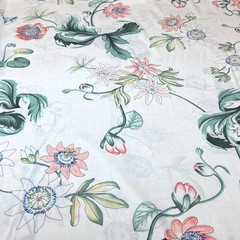 Ткань вискоза белая с лианами 3262