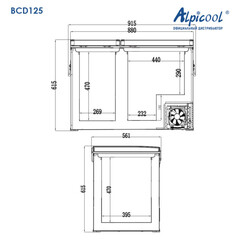 Компрессорный автохолодильник Alpicool BCD125 (Двухкамерный, 12V/24V,  125л)