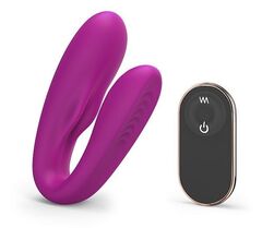 Лиловый вибратор для пар Match Up Couple Vibrator with Remote Control - 