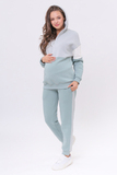 Утепленный спортивный костюм для беременных и кормящих 16026 мятно-сер.голуб