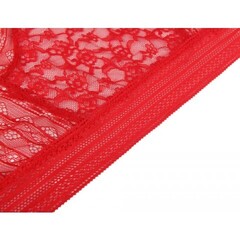 Трусики бразилиана Floral Lace, красные, XS-S