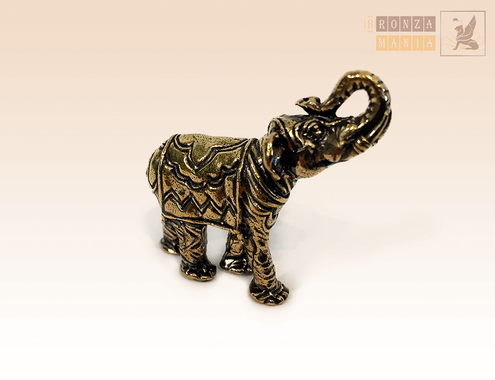 фигурка Слон с бивнями индийский - купить в магазине БронзаМания