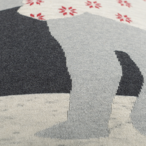 Чехол на подушку вязаный с новогодним рисунком Polar bear из коллекции New Year Essential, 45х45 см