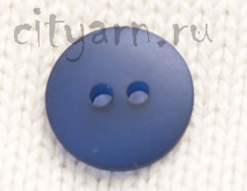 Пуговица полупрозрачная, плоская, синяя, диаметр 14 мм