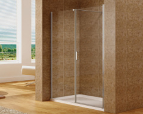 Aquanet 254239 Aquanet Cinetic, Душевое ограждение в нишу дверь х фикс.стекло 800х800мм, хром, 6мм (254239)