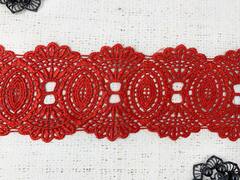 Кружево плетеное, ш. 8,5 см, красный