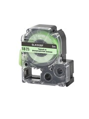 Кассета с лентой S'OK by Sakura Printing K5GBF для Epson , черный на флуоресцентном зеленом, 18мм, 5м