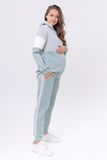 Утепленный спортивный костюм для беременных и кормящих 16026 мятно-сер.голуб
