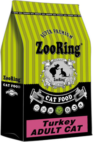 ZooRing adult cat turkey сухой корм для взрослых кошек с индейкой 10 кг