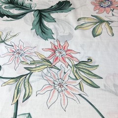 Ткань вискоза белая с лианами 3262