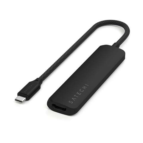 USB-хаб Satechi 4-в-1 USB-C Slim Multiport Adapter 4K, черный