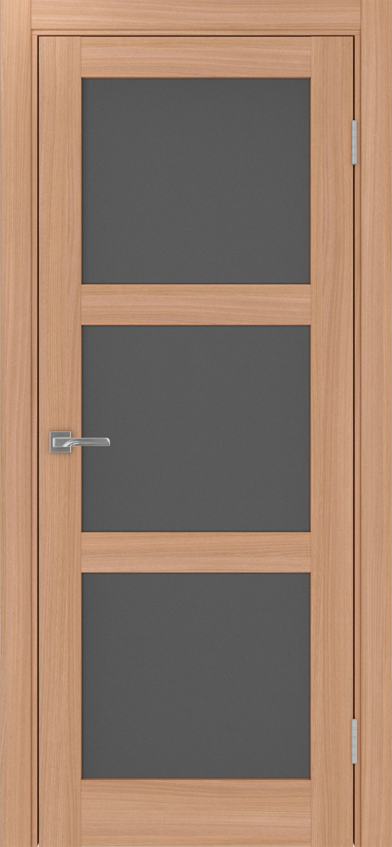 Дверь межкомнатная Оптима Порте Турин 530.222, цвет темный ясень, экошпон, стекло графит