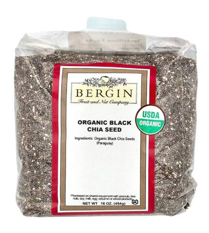 Bergin Fruit and Nut Company органические черные семена чиа, 454 г (16 унций)