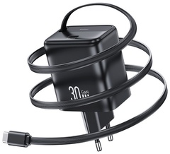 Зарядное устройство Usams CC241TC01 USB Type-C черный