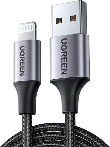 Кабель  UGREEN US199 (60157) Lightning to USB-A 2.0 Cable, 1,5м, черный