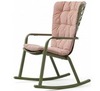 Уличное кресло-качалка Folio агава с розовой подушкой