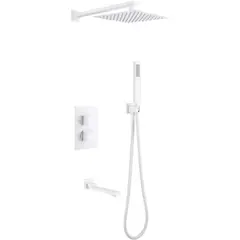 Abber Daheim AF8250W Душевая система скрытого монтажа с изливом, термостат, белая матовая фото
