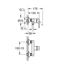 23633001 BauLoop Смеситель для душа, наружный