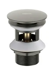 Aquatek AQ6002BGM AQ6002BGM сливной набор для раковины Push-open с переливом, крышка круглая, шлиф. черный хром фото