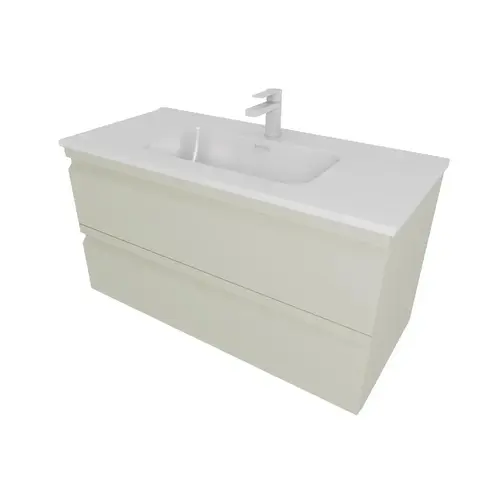 Aquatek AQ77100-GS AQ77100-GS Комплект мебели: Тумба 100см ВЕГА с раковиной AQ4100-00, 2 ящика,  цвет шалфей зеленый