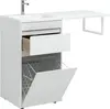 Aquanet 239300 Тумба с раковиной Токио 120 L напольная 1 ящик, б/к цвет белый глянец (239300)