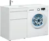 Aquanet 239302 Тумба с раковиной Токио 130 L напольная 1 ящик, б/к цвет белый глянец (239302)