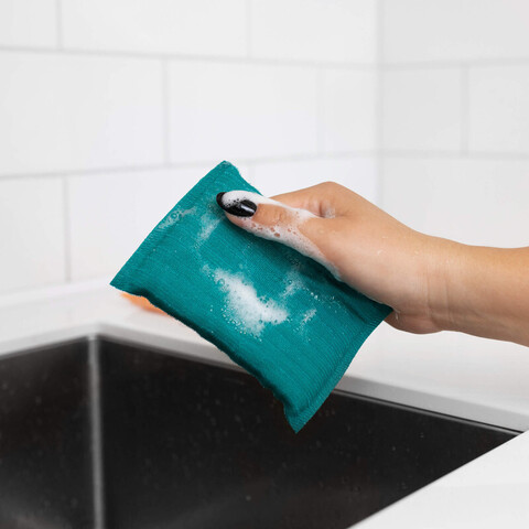 Губка для мытья посуды SKURBUD, 3 штуки, размер: 13*8*2 см., материал: полиэфирное волокно