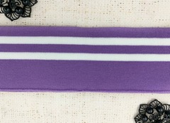 Подвязы трикотажные, ш. 6,8 см, L 117 см, сирень с белым