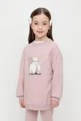 джемпер  для девочки  КР 302552/розово-сиреневый к525